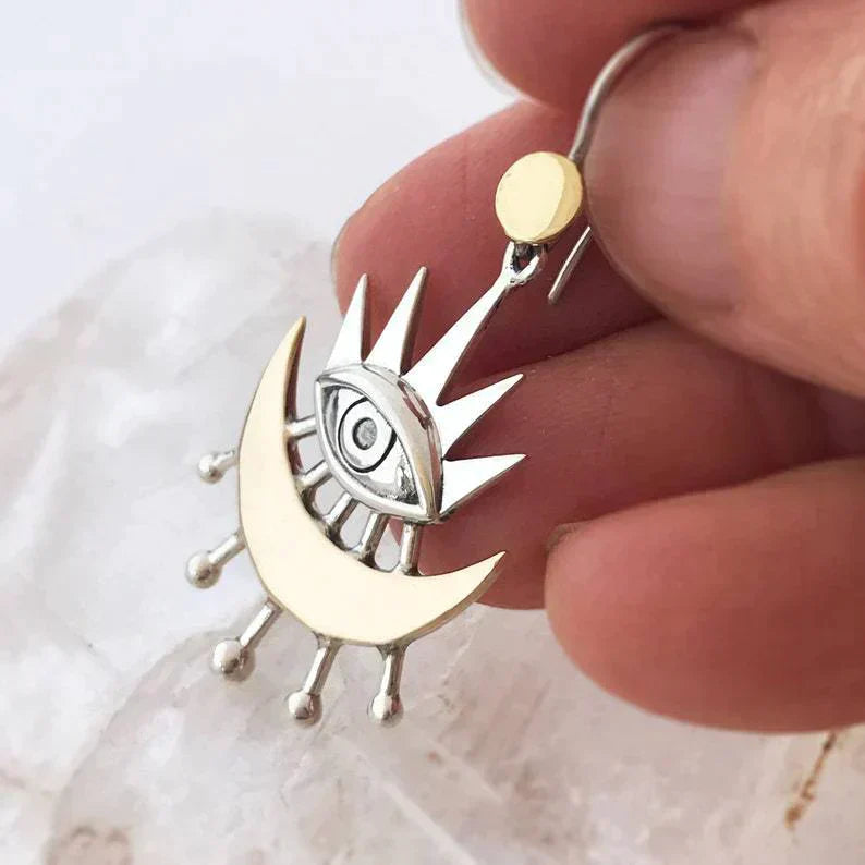 Boho Egyptian silver earrings