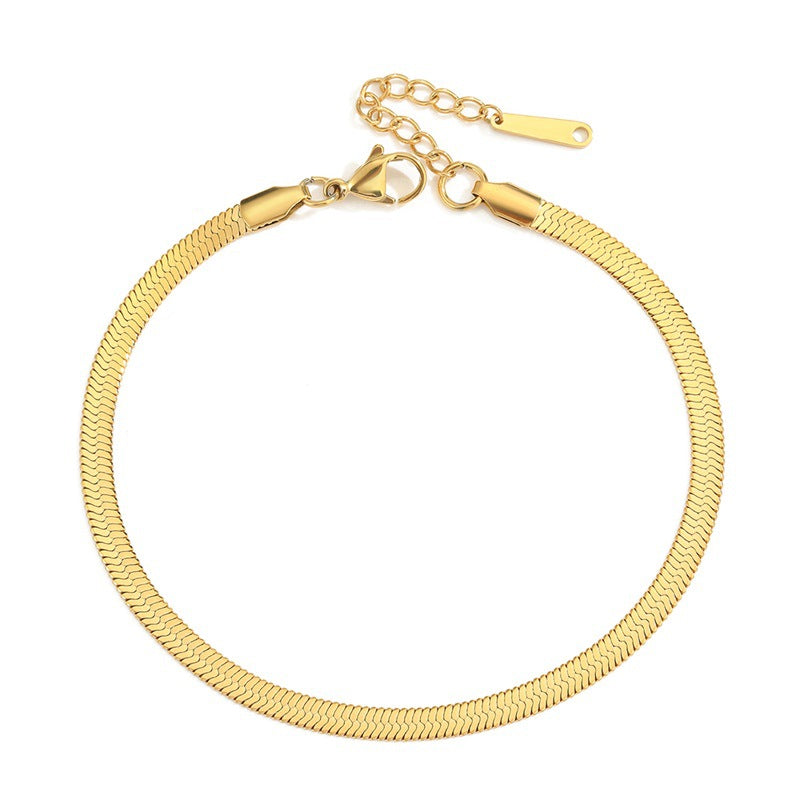 Elegant 4MM Herringbone Chain Anklet