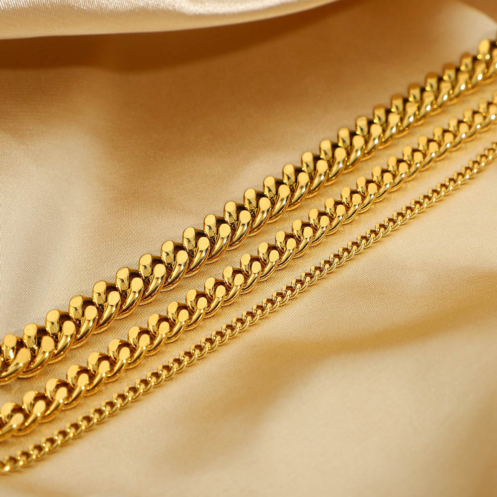 3mm 6mm 8mm Handset Miami Cuban Chain Anklet