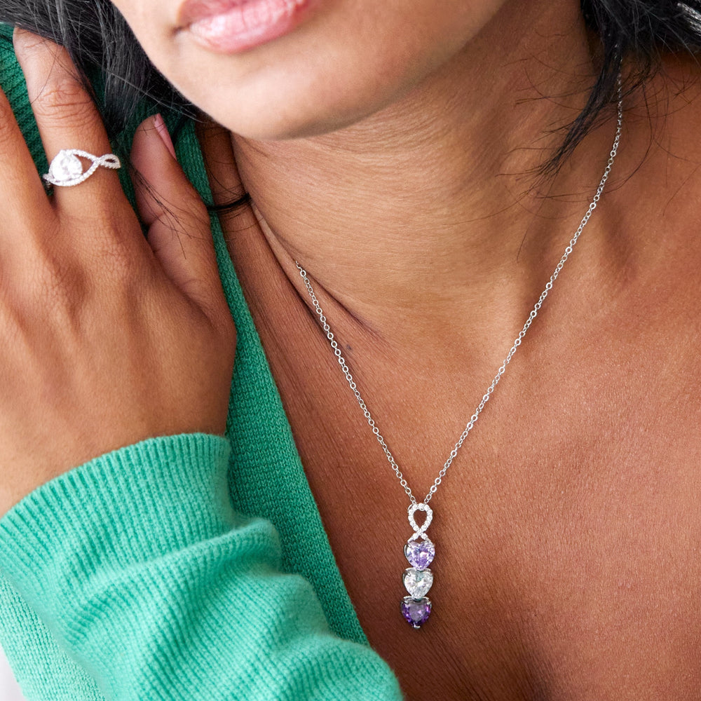 Luxus birthstone necklace - Infinity heart