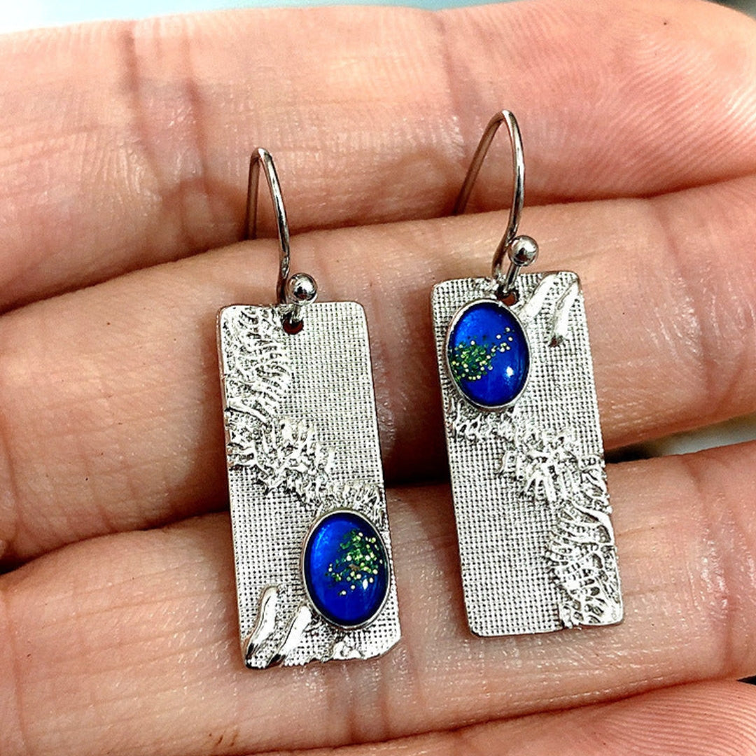 Boho with Blue Crystal in Sterling Silver