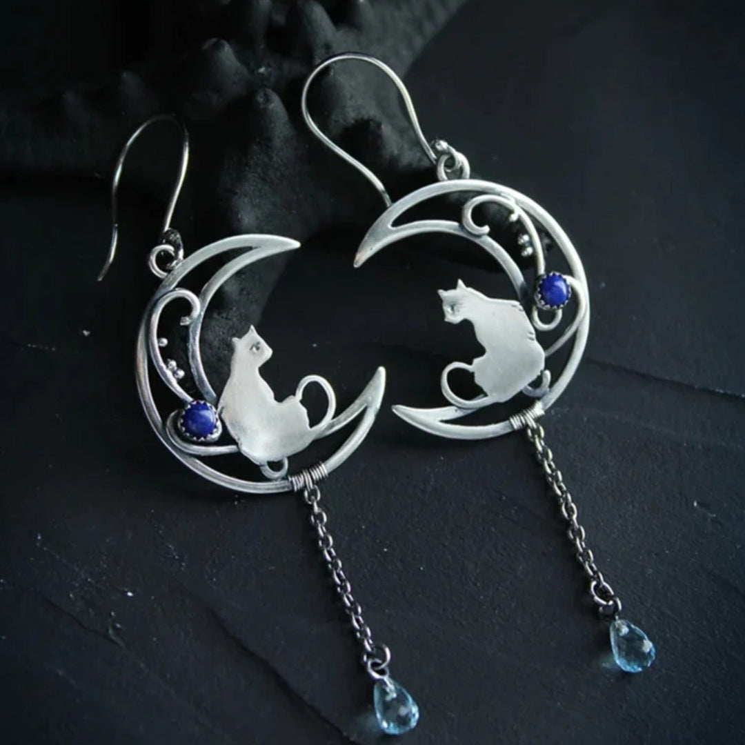 Blue Zirconia Cat Boho in Sterling Silver