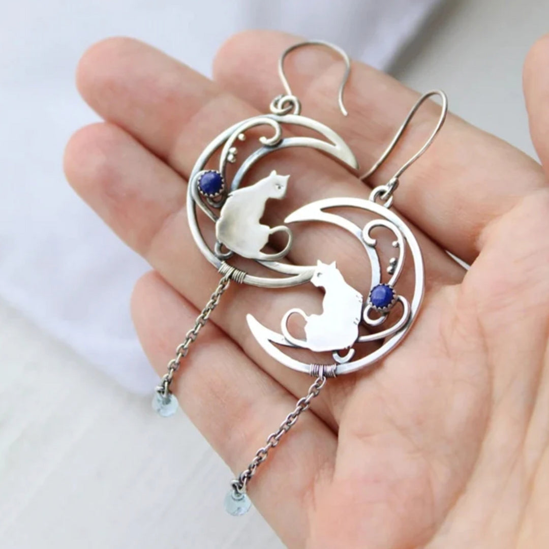 Blue Zirconia Cat Boho in Sterling Silver