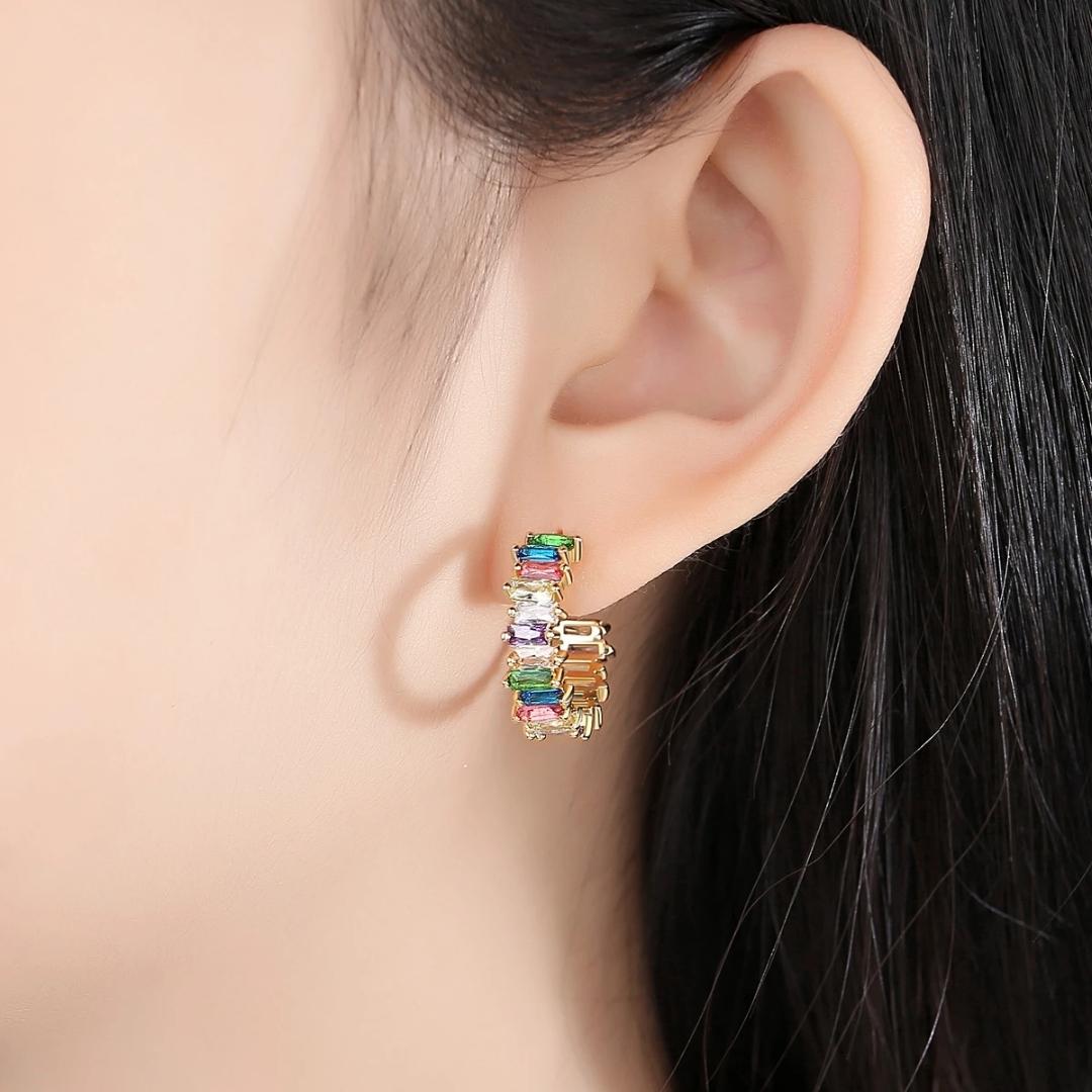 Multicoloured Zirconia in Gold