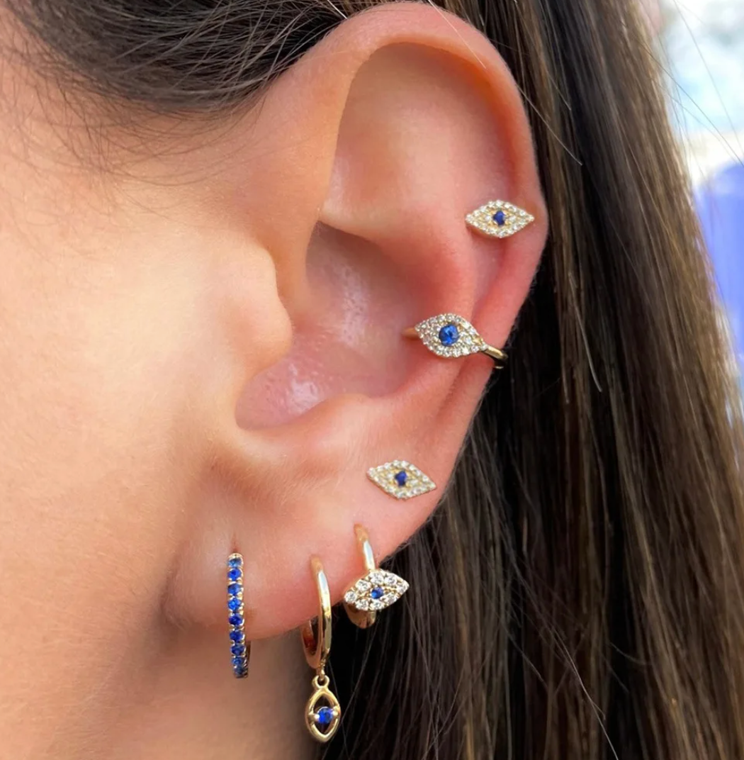 Evil Eye Earrings in 18K Gold Plating