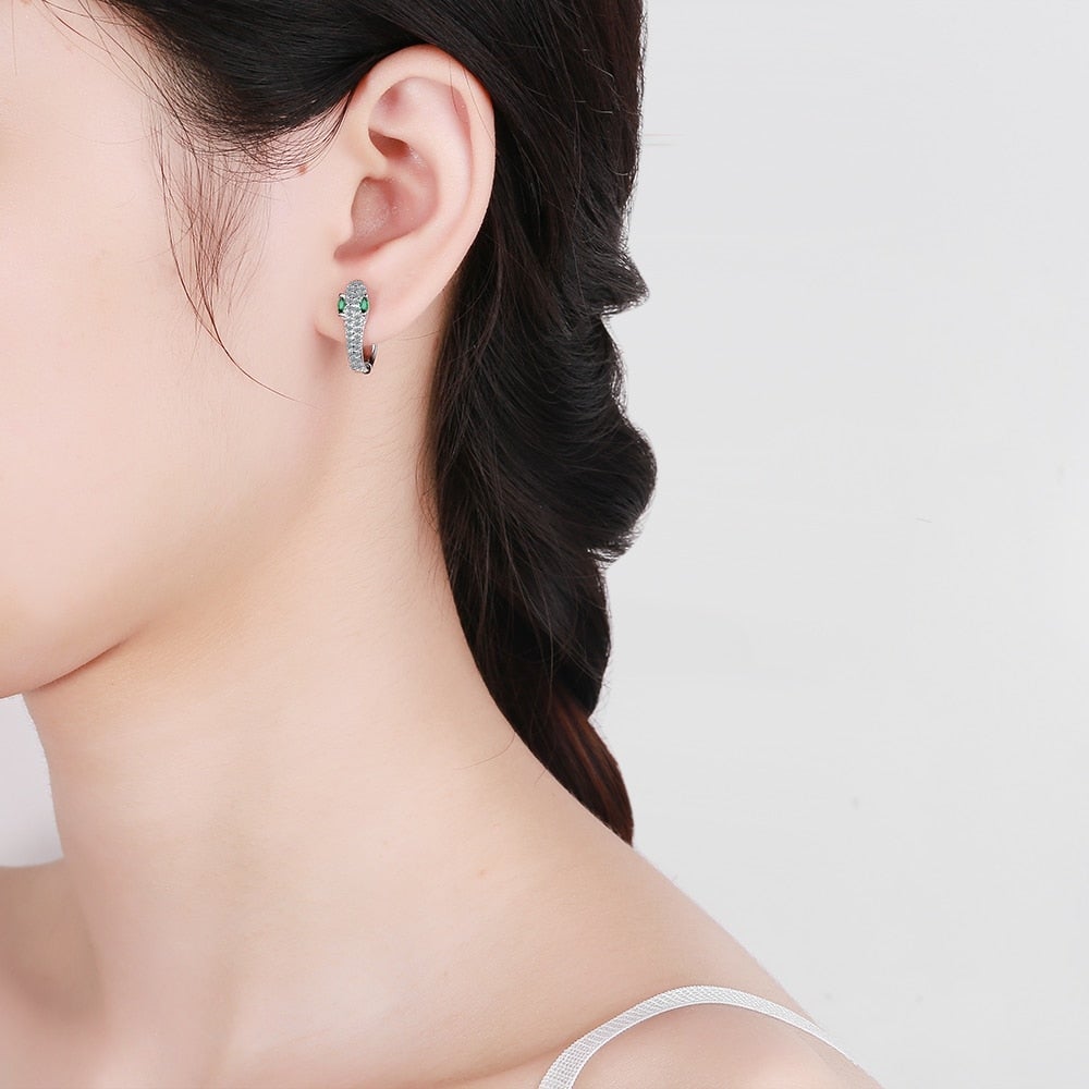 Snake Earrings in 925 Sterling Silver
