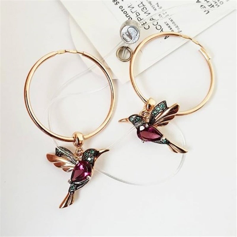 Limited Edition Flying Hummingbird with Zirconia Inlay