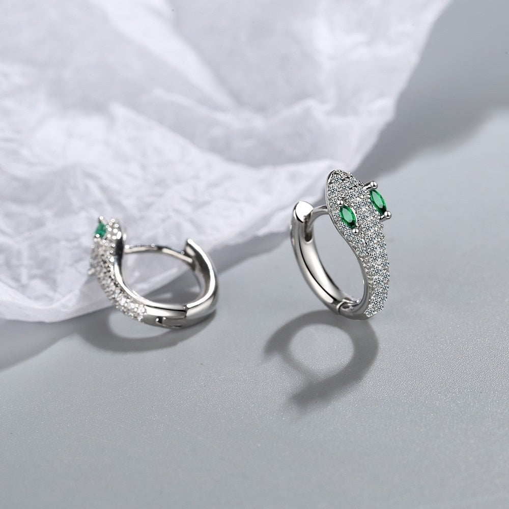 Snake Earrings in 925 Sterling Silver
