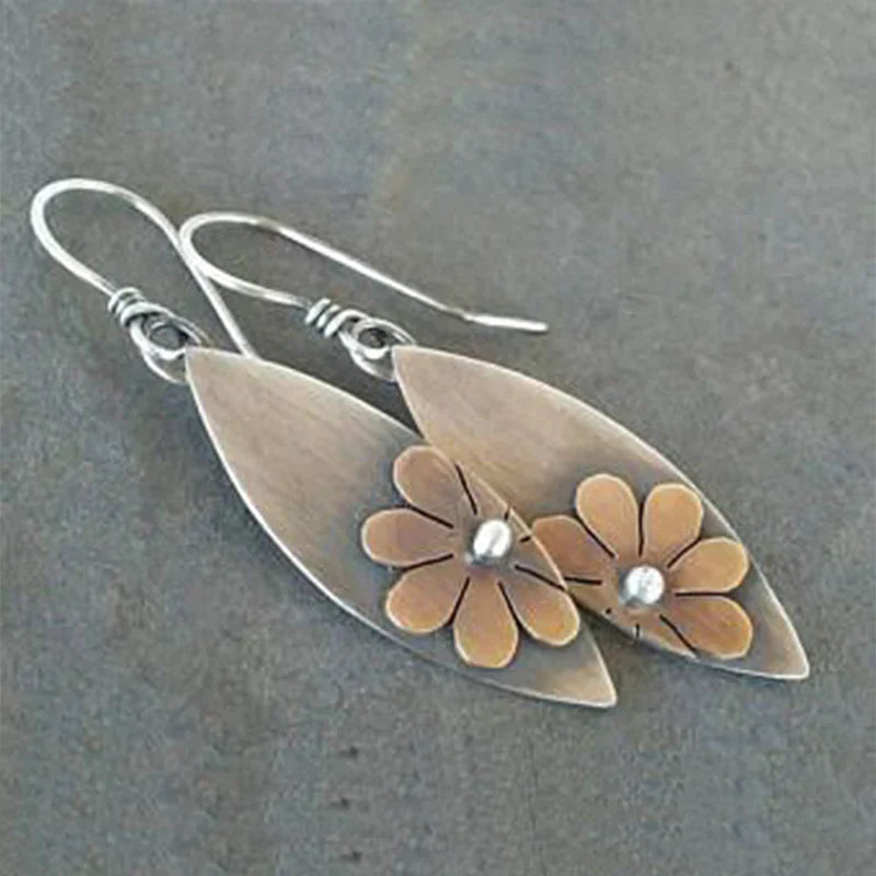 Vintage Brown Flower in SIlver