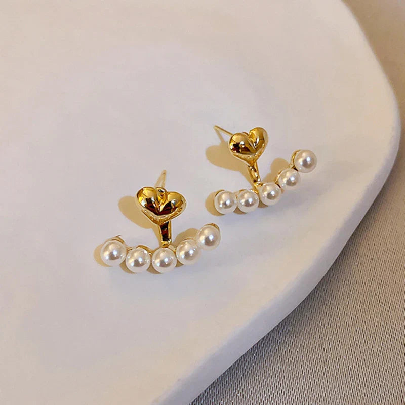 Gold Heart with Pearls