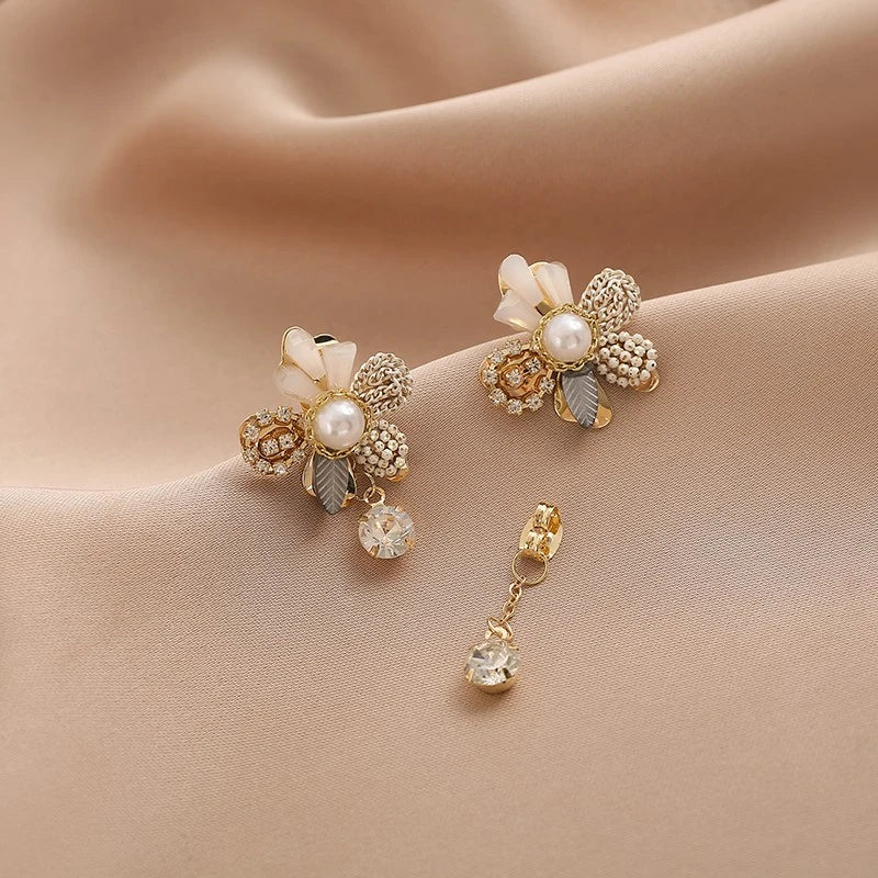 Crystal Pearl Flower Drop