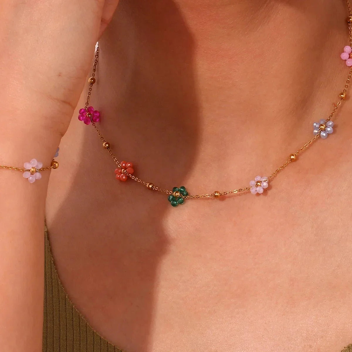 Dainty Spring Floral Jewelry Set
