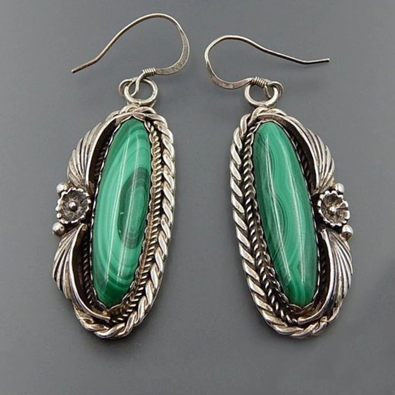 Boho Silver with Green Stone