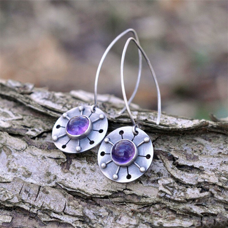 Vintage Rounded Purple Cyrstal