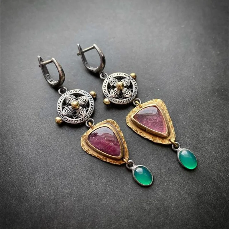 Vintage Colorful Stone Dangling