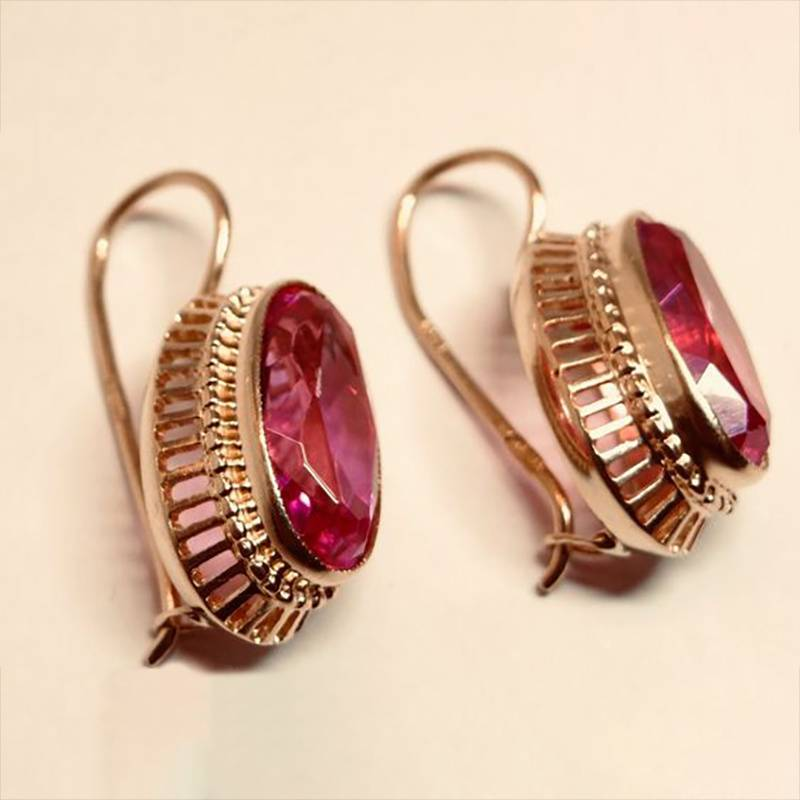 Vintage Style Rose Gold Earrings