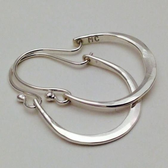 Vintage Hoop Earrings in Silver