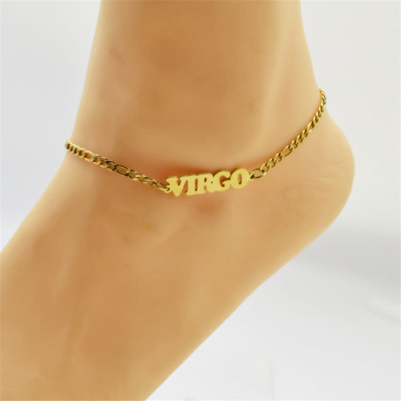 316L Stainless Steel Twelve Constellations Anklet