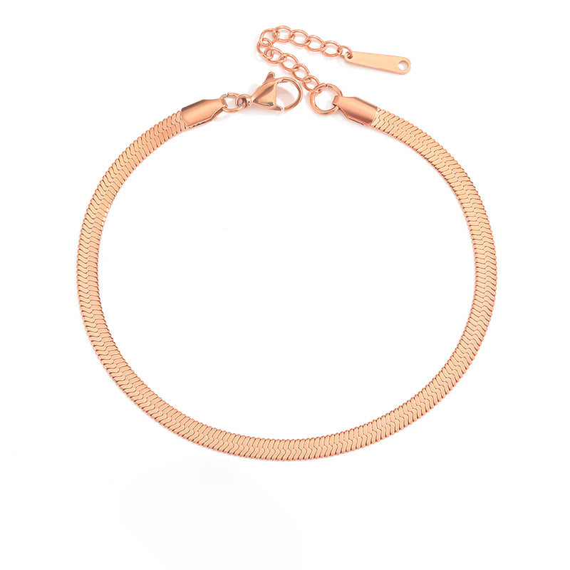 Elegant 4MM Herringbone Chain Anklet