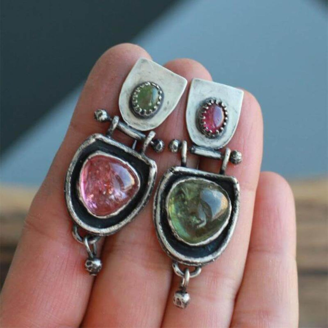 Bicolour Silver Boho Crystal