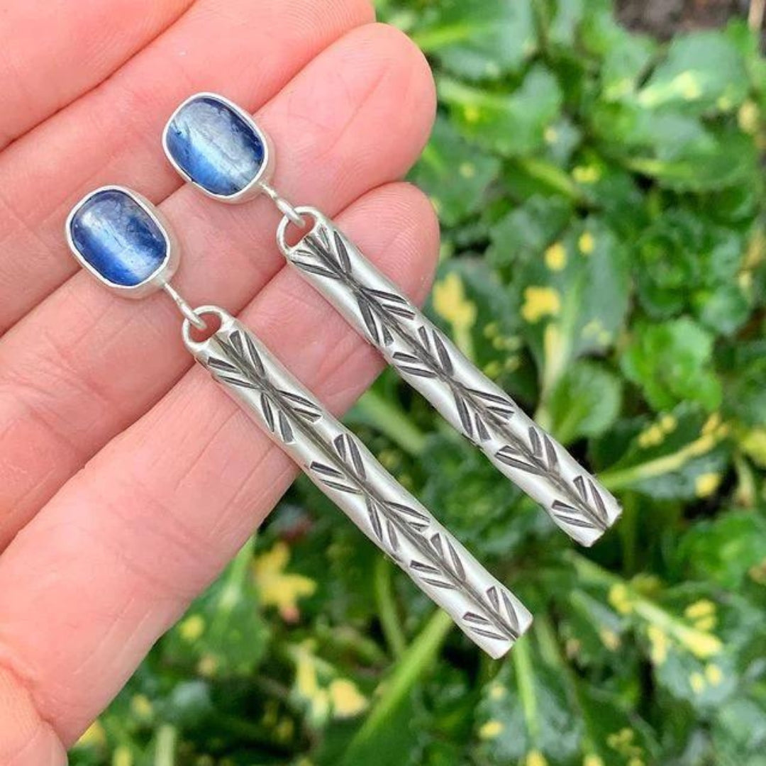 Blue Crystal Boho  in Sterling Silver