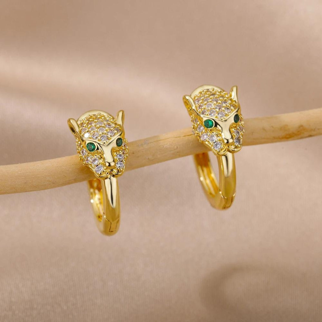Leopard  with Zirconia in Gold
