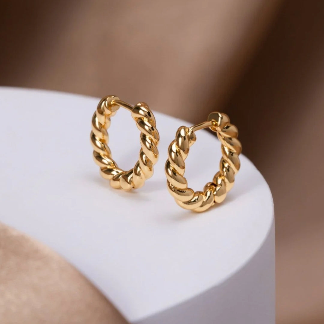 Gold Plaited Hoop