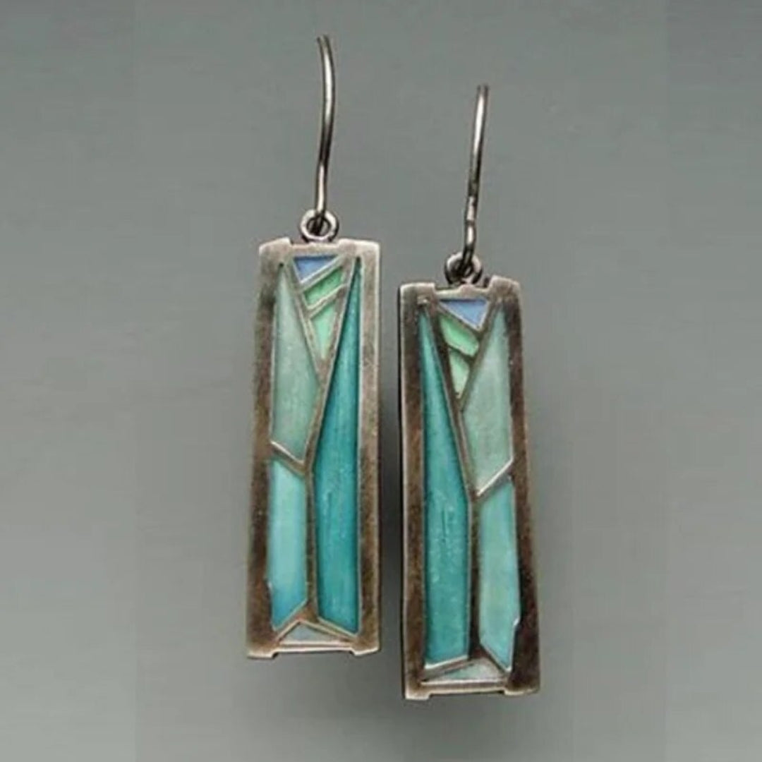 Vintage Rectangular Blue Enamel