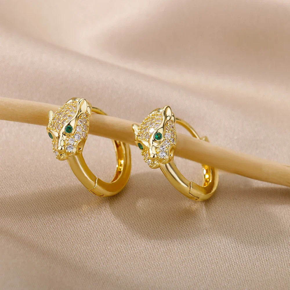 Leopard  with Zirconia in Gold