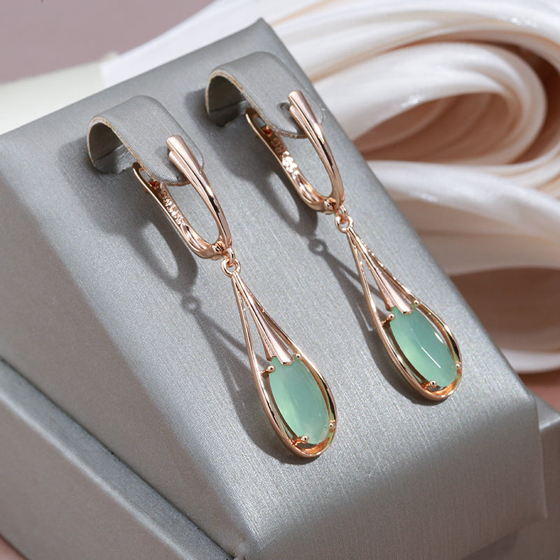 Elegant Green Crystal Drop