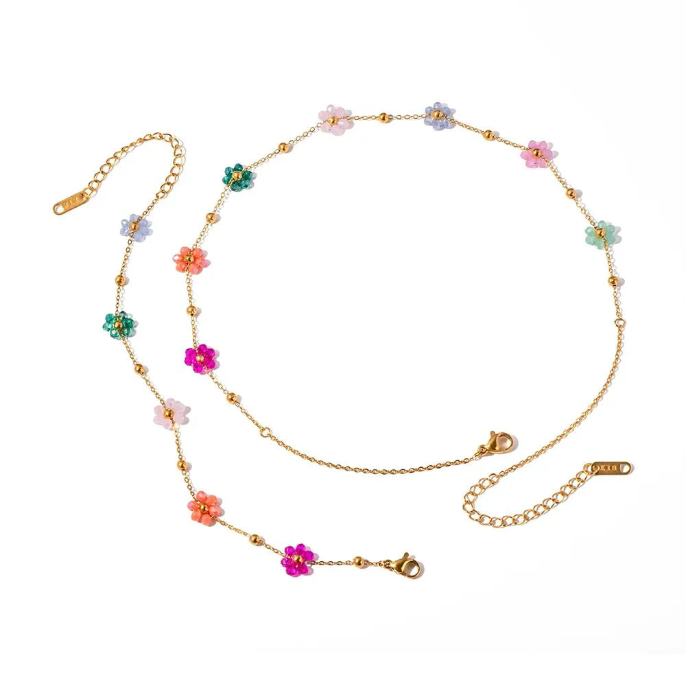 Dainty Spring Floral Jewelry Set
