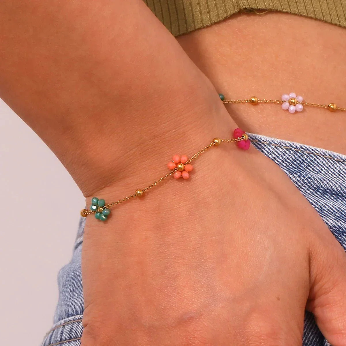 Dainty Spring Floral Jewelry Set