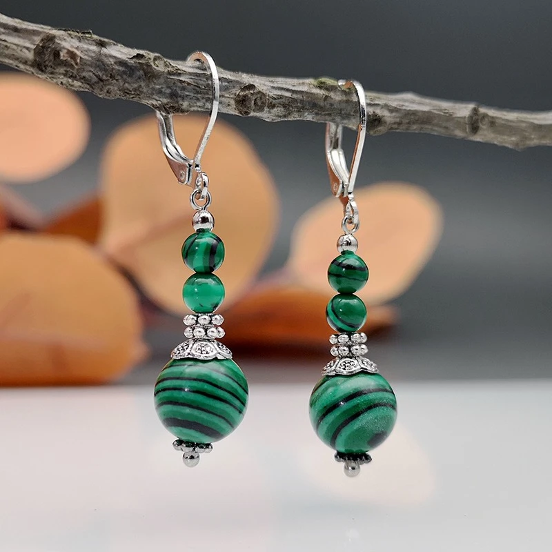 Vintage Pendant  with Green Stone in Silver