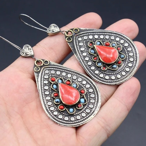 Red Mandala  in Silver