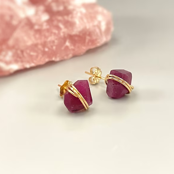 Vintage Red Stone Golden