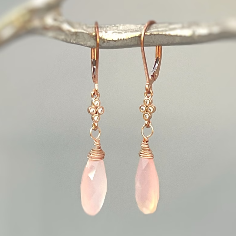 Vintage Pink Crystal Dangling