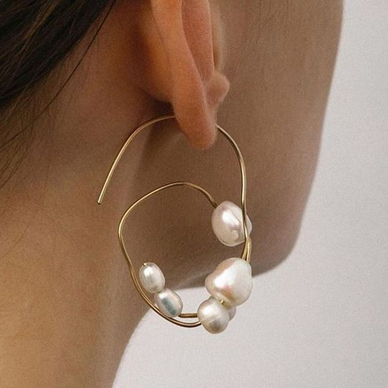 Vintage Irregular Pearls Golden