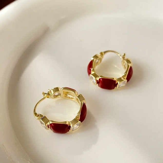 Elegant Red Stone Golden