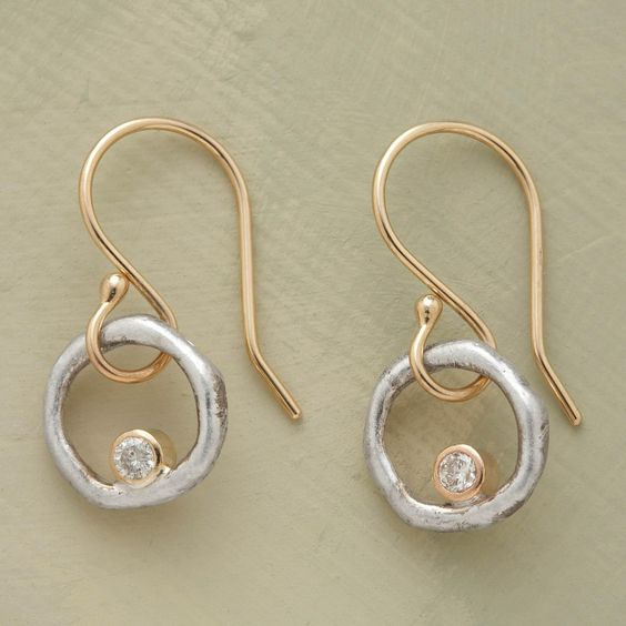 Vintage lux Gold and Silver - Zirconia Earrings