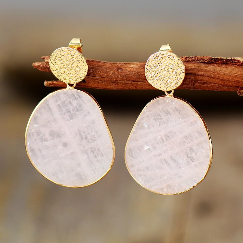 Rose Quartz Dangle Earrings