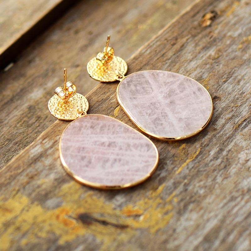 Rose Quartz Dangle Earrings